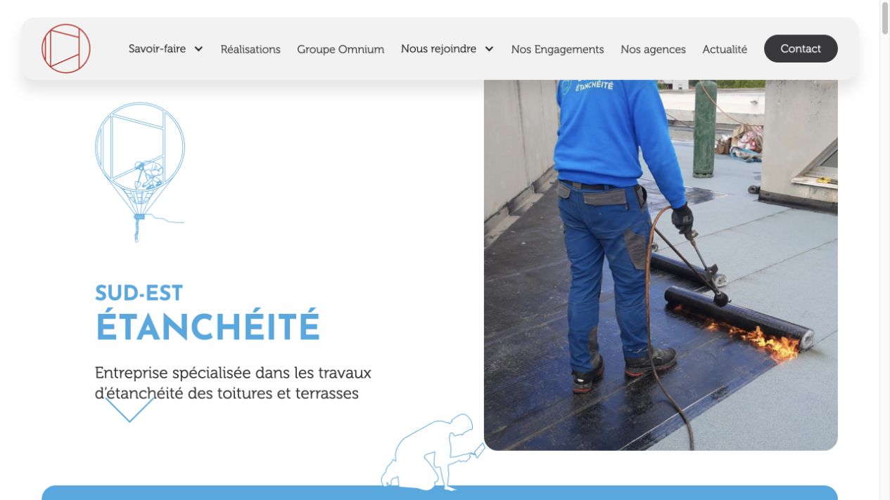 Capture du site de Sud-Est Étanchéité