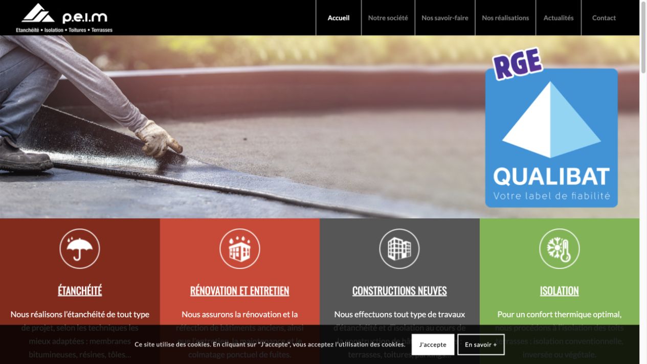 Capture du site de PEIM Étanchéité