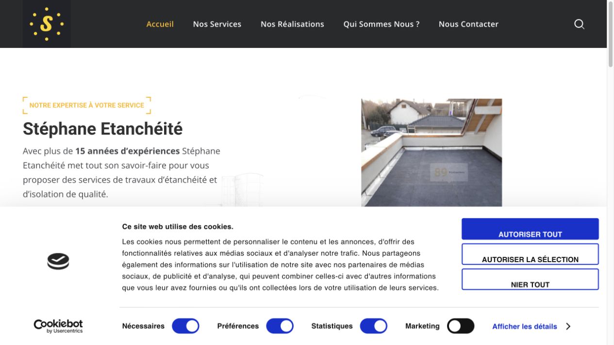 Capture du site de Stéphane Étanchéité