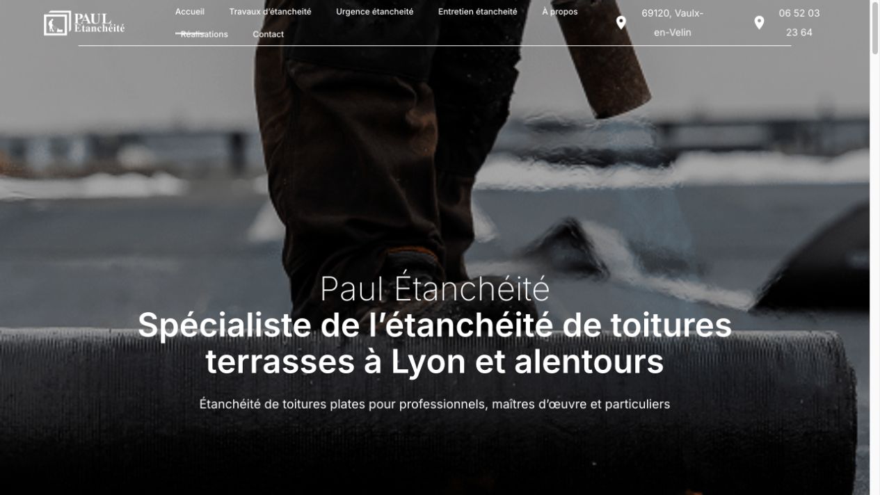 Capture du site de Paul Étanchéité