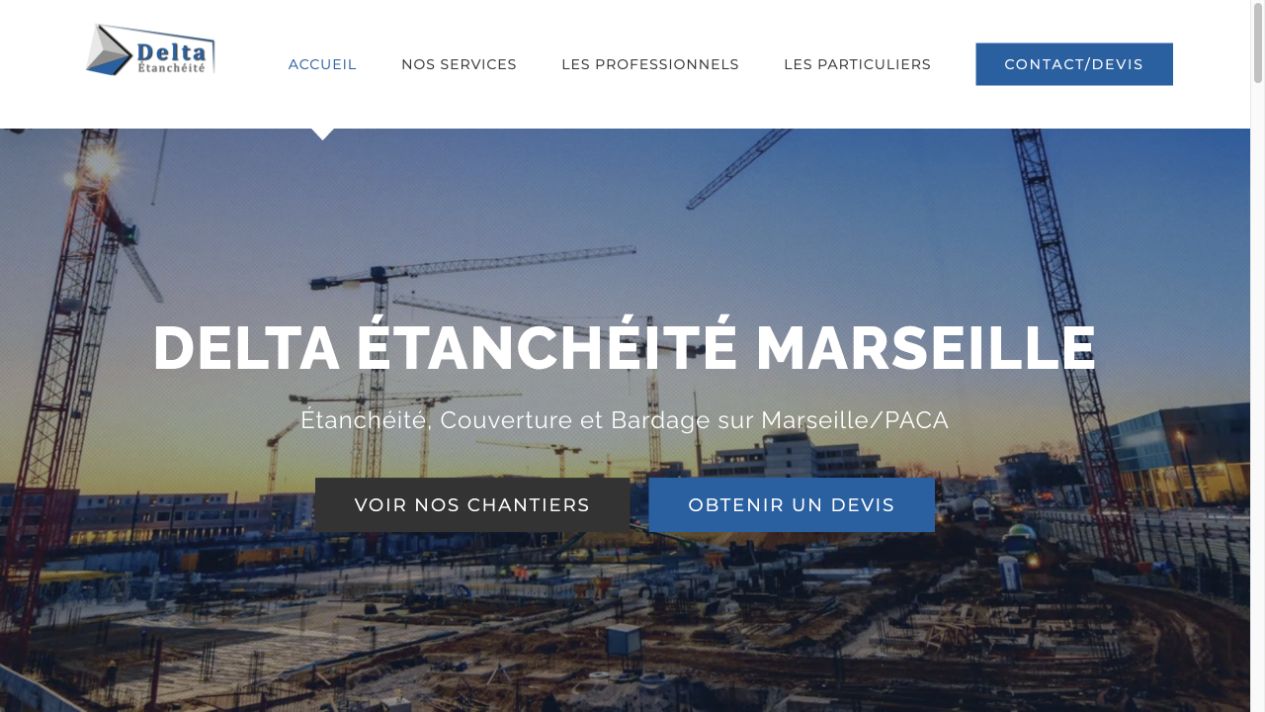 Capture du site de Delta Étanchéité