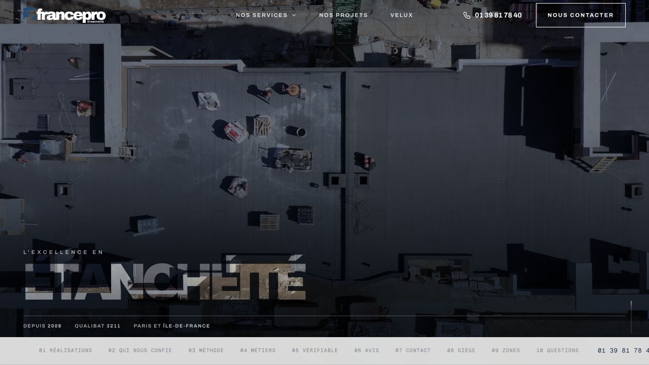 Capture du site de France Pro Étanchéité
