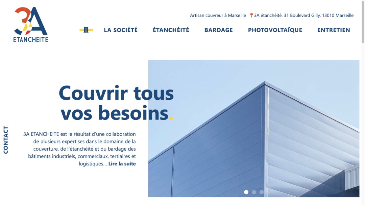 Capture du site de 3A Étanchéité
