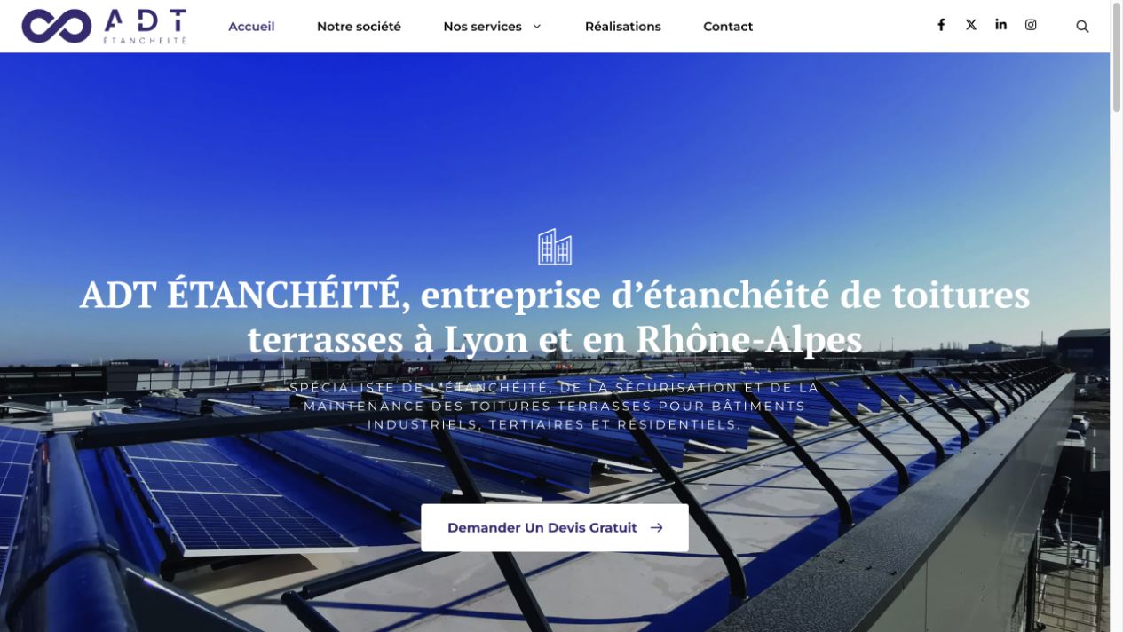 Capture du site de ADT Étanchéité